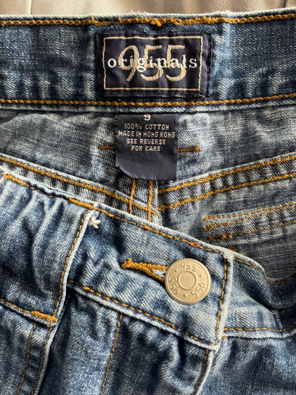 VINTAGE 955 Originals High-Rise Light Denim Utility Jean Shorts - Picture 2 of 3